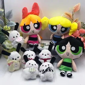 Powerpuff Girls Plush Toys Cute Blossom Buttercup Bubbles Stuffed Dolls Anime Cartoon Gifts for Children Kids
