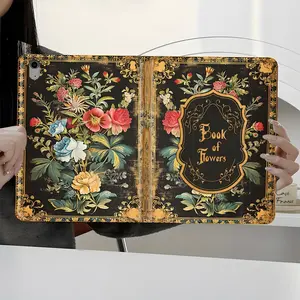 Vintage Floral, Flower Theme iPad Book Case for iPad Pro 2022 2021 2020, with pencil slot, Magnetic Design, suitable for iPad mini, air. Scratch-resistant, shock-resistant ultra-thin full cover protective case suitable for office, school, home
