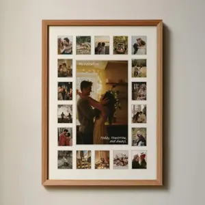 Custom Photo Collage Frame Valentines Poster | Anniversary Gift for Boyfriend and Girlfriend, Family | 10 Photos