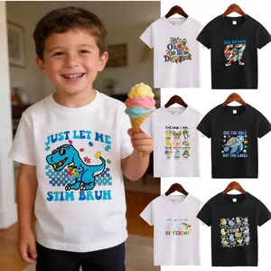 Autism Kid T-Shirt It’s Ok To Be Different Autism Awareness Design For Boy Girl Toddler Kid Summer Cotton Tee World Autism Day Outfit