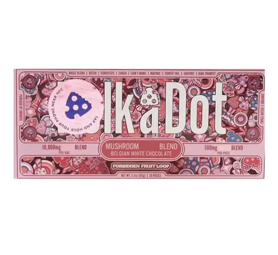 Polkadot Belgian Chocolate, Forbidden Fruit Loop, 20 Count, Premium Plant-Based Chocolate, 100% Organic, High-Quality Ingredients, Made in USA, All Natural, Healthy Chocolate, Plant-based Snack, 20 Piece Chocolate Bar
