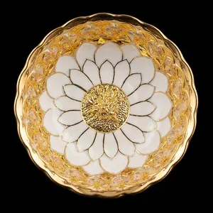 Golden Jianzhan Teacup Owner's Cup Tea Bowl Gilded Golden Lotus Teacup