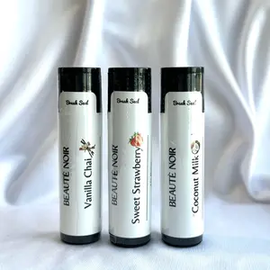 Beauté Noir Lip Balm - Pick Your Scent - Vanilla Chai, Sweet Strawberry, Coconut Milk - Moisturizing & Hydrating Lip Care