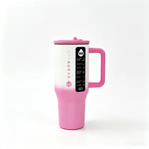 HydroJug 32oz Pink Gradient Stainless Steel Insulated Travel Mug, Leak-Proof Portable Vacuum Flask, Keeps Drinks Cold 24H, Kitchenware Drinkware Drinkware Water Bottles Tumbler Bottled Stylish