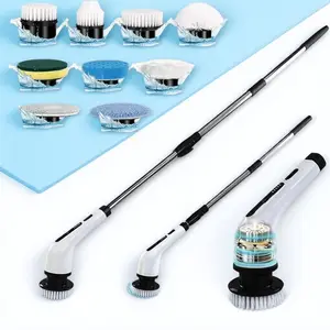 Upgrade Your Cleaning Game! Rechargeable Electric Spin Scrubber with 9 Brush Heads, Extension Pole & Glove, Scrubbing Spin Brush. For Tile, Window, Car, Multi-Surface Deep Cleaning. Effortless & Powerful Stain Removal.