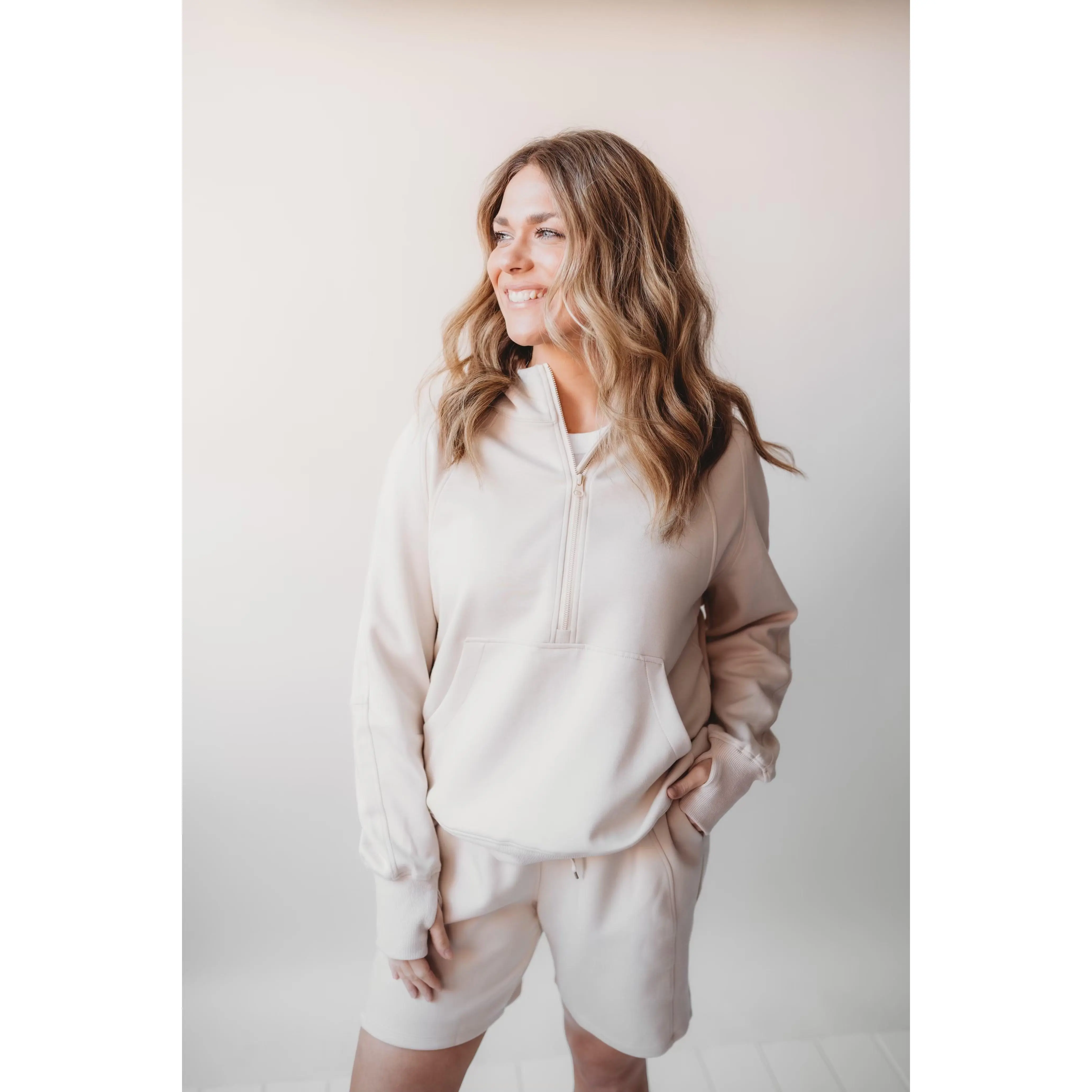 Essential Scuba Quarter Zip- Cream