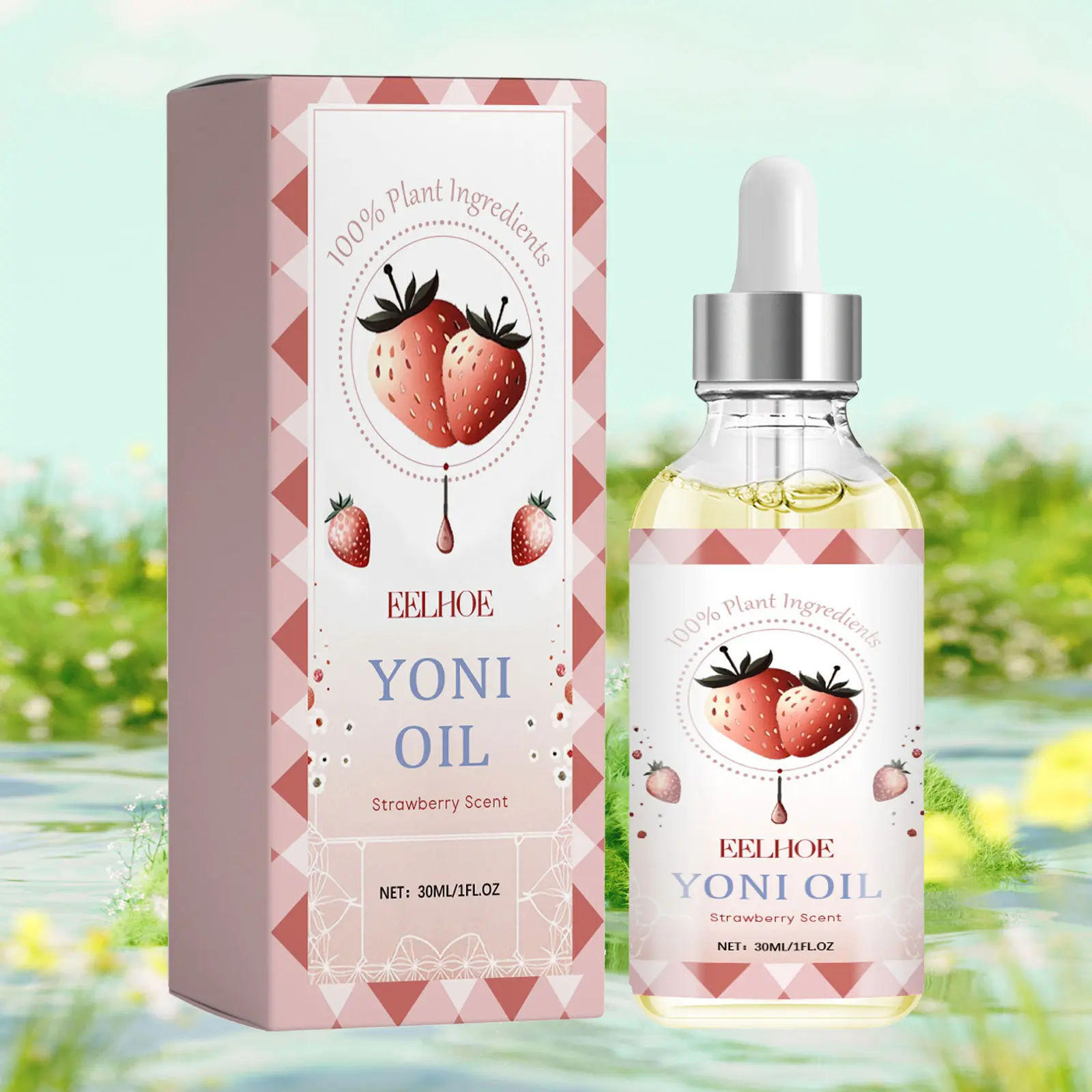 Strawberry Scent Aroma Feminine Oil, 3 Counts/set Moisturizing & Soothing Perineal Care Feminine Care Oil, Gentle Nourishing Skin Care Product for Women, Feminine Hygiene Products