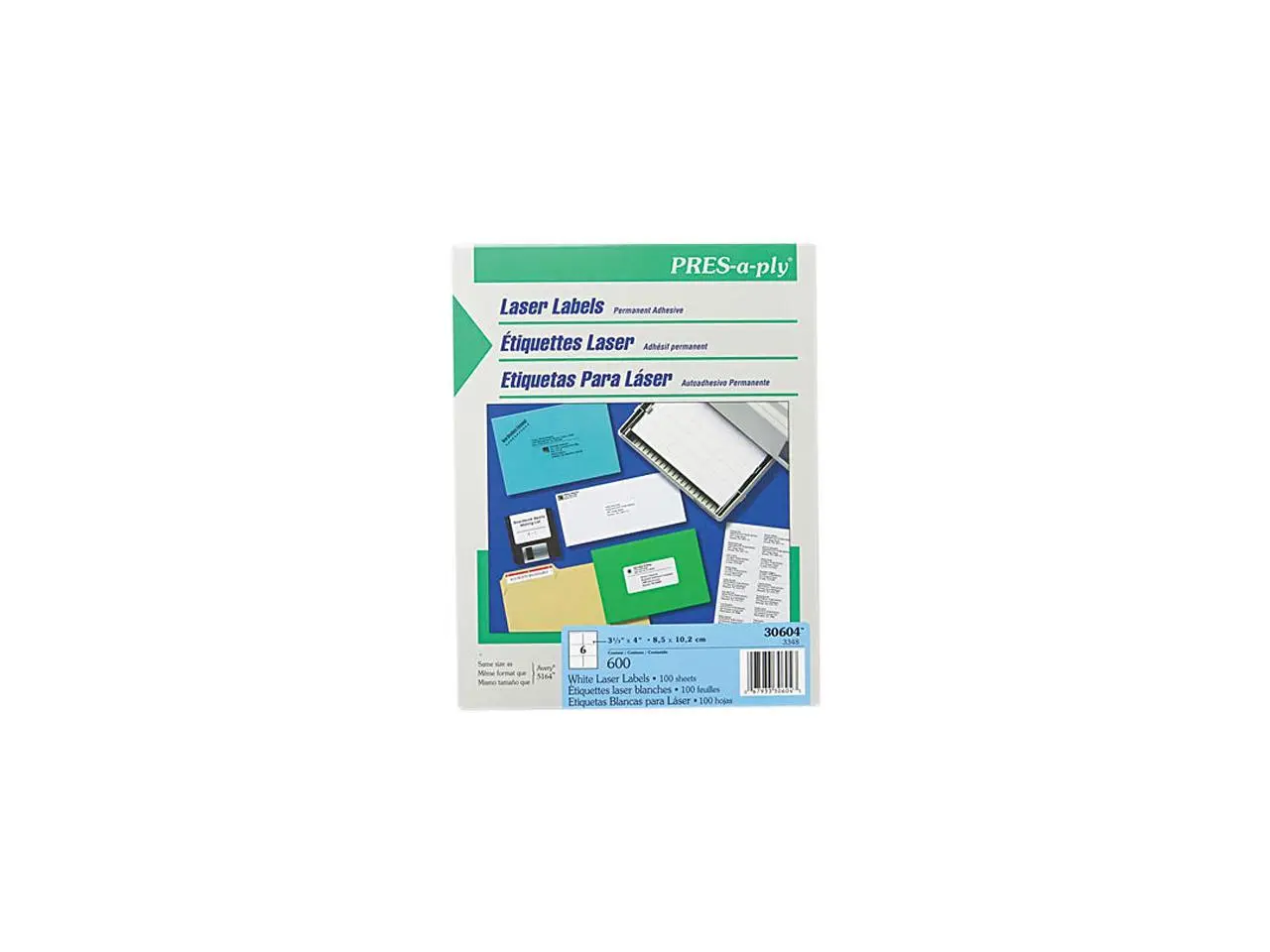 PRES-a-ply Laser Address Labels 3 1/3 x 4 White 600/Box 30604 PRES-a-ply Laser Address Labels 3 1/3 x 4 White 600/Box 30604