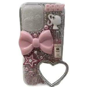 Junk Phone Case for Smartphones Personalized Protective Casing with Pink Bows Stars & Heart Designs Customized Aesthetic Cellphone Protection