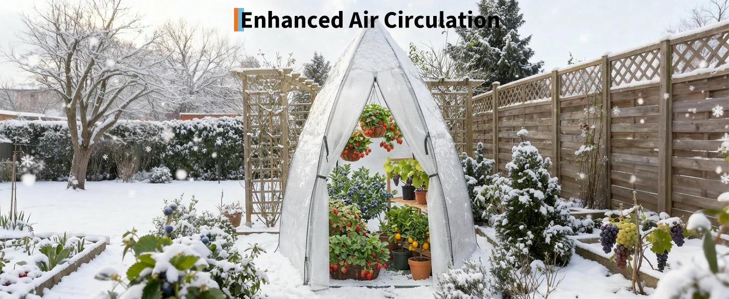 [FLASH SALE] Garvee Mini Hexagonal Greenhouse 54"x54"x71", Portable Walk-In Greenhouse with PE Cover, Roll-Up Door & Mesh Window, Steel Frame for Garden Patio
