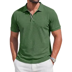 Runcati Mens Polo Shirts Short Sleeve Casual Work Golf T-Shirt Cotton Lightweight Regular Fit Summer Tees