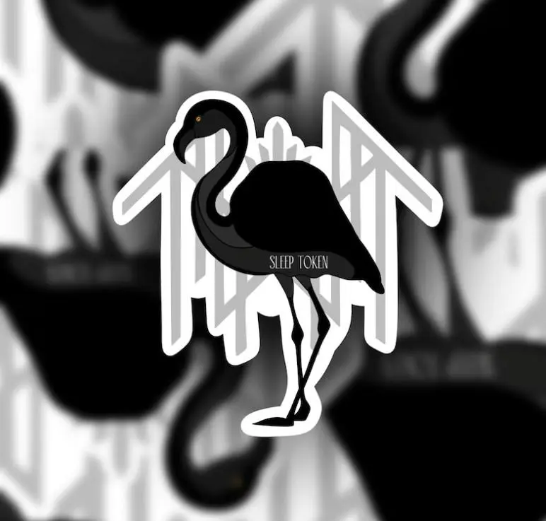 Flamingo Sleep Token Fan Art Sticker, Music Bumper Vessel Fan