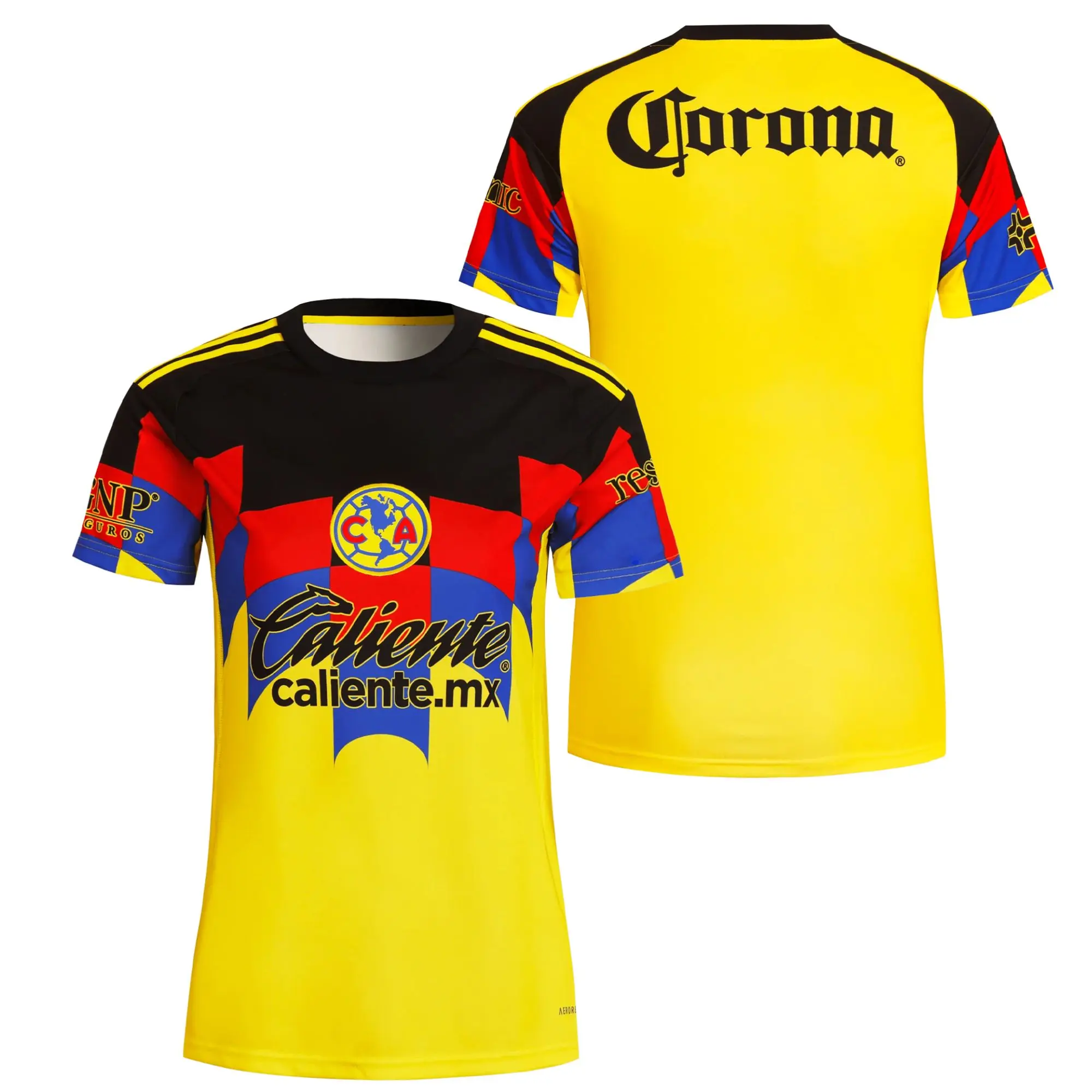 Club América Yellow Home Jersey, Liga MX Short Sleeve Soccer Shirt for Men and Women, Fan Edition Football Kit