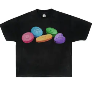 5-Pill Crazy Garment Died Boxy T-Shirt - As Seen in the Product Information Menswear Top Breathable Hoodie Oversize Sweat Tshirt Cotton