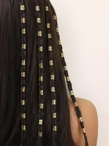 Hollow Out Design Carved Accents Braid Alloy Material Hair Rings Complete Set, Fashionable Hair Accessories for Women & Girls, Trendy All-match & Exquisite Hair Accessories for Daily Wear