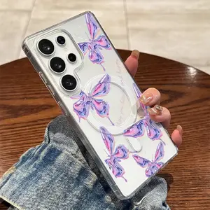 Magnetic transparent phone case is compatible with Samsung Galaxy S26, S25/S24/S23/S22. It features a shockproof and drop-proof magnetic design, a stylish appearance, and is perfect for everyday phone use