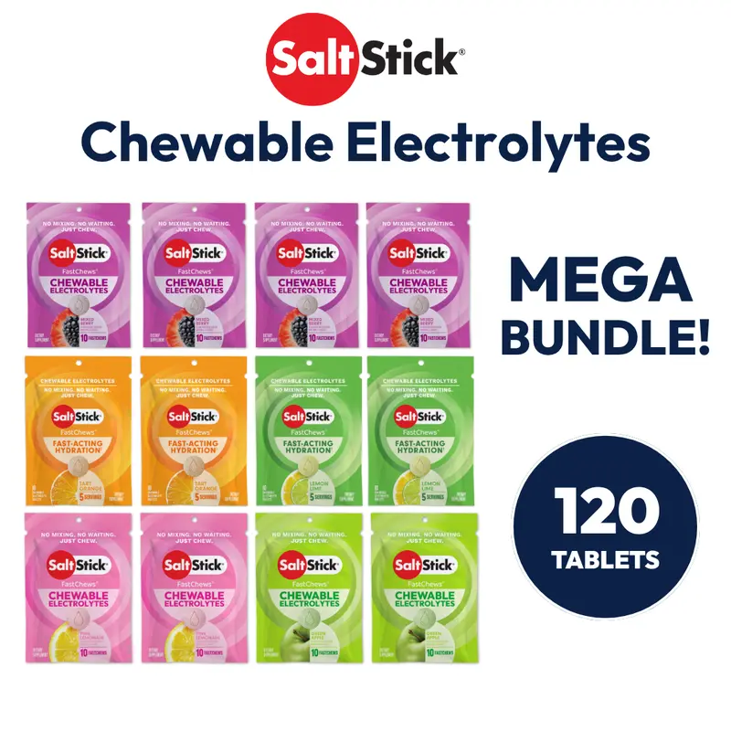 Chewable Electrolyte Bundle - Fast Acting Hydration Variety Pack Bundle - Vegan Non-GMO - Pink Lemonade, Green Apple, Lemon Lime, Tart Orange, & Mixed Berry Healthcare Dietary