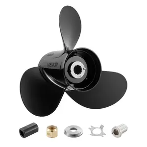 VEVOR Outboard Propeller, Upgrade OEM 15 Spline Tooth Aluminum Outboard Boat Propeller Fit Mercury Engines 40-140 HP, 4-1/4 Gearcase, 3-Blade, RH (Right Hand Rotation), OEM Parts No. 48-77346A45