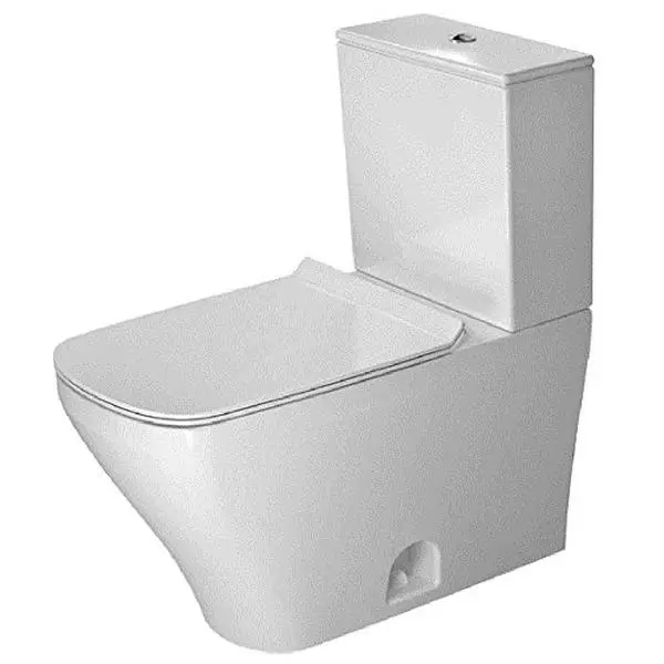 212 MAIN Duravit DuraStyle Elongated Floor-Mount Toilet Bowl - White, Antibacterial Hygieneglaze, Easy Cleanup, No Seat Included, Bathroom Fixtures Toilet Bowls
