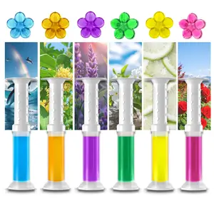 6-Pack Toilet Gel, 6 Floral Stamp Designs, Scented Toilet Cleaner and Air Freshener, Lasts for Half a Year