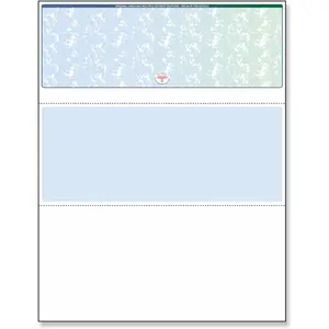 Computer Checks for Laser & Ink Jet Printers, Pack of 100 Sheets (Green/Blue Prismatic Top)