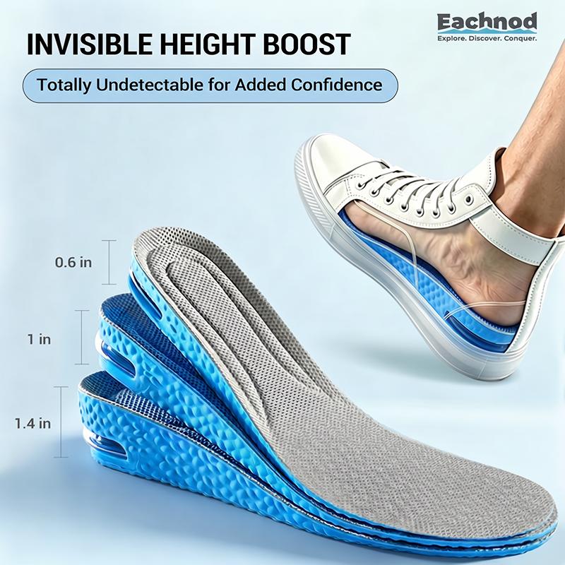 Air Cushion Height Boost Insoles for Adults US Sizes - Arch Support, Shock-Absorbing, Discreet Lift Comfort Shoe Inserts for Daily Wear