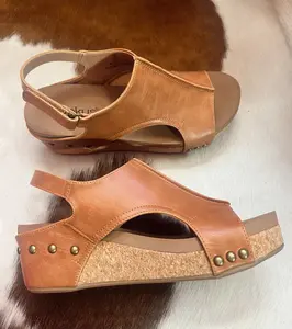 Corkys Cognac Volta II Wedges Footwear Girl Women Walking Shoes Comfort Fashion High Heels Stylish