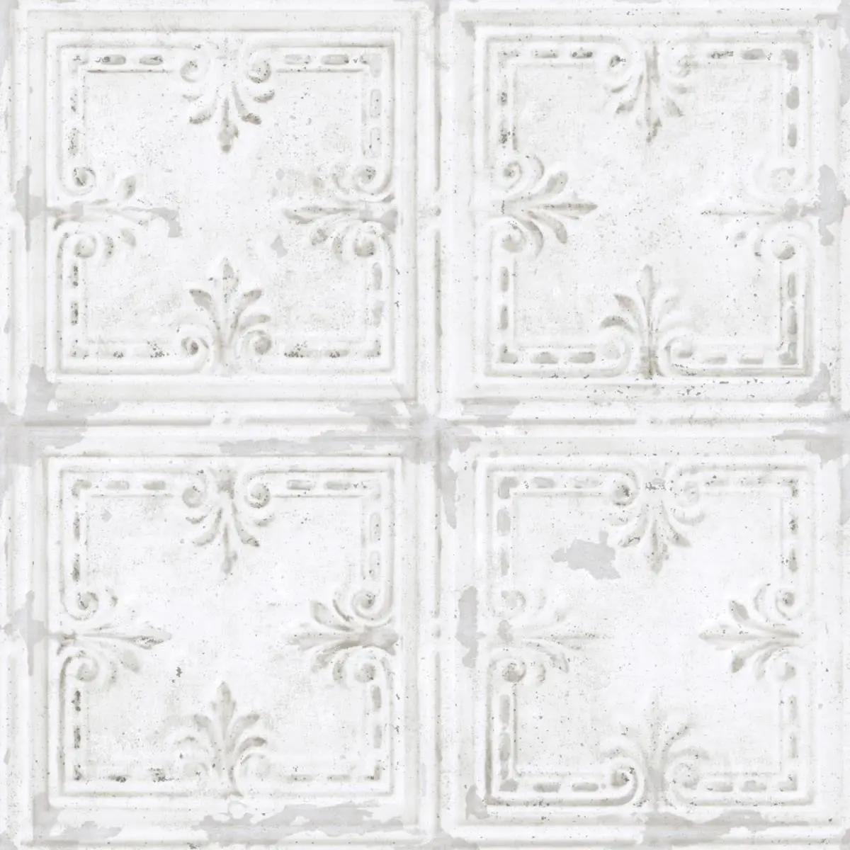 RoomMates  Tin Tile White Peel & Stick Wallpaper, Self Adhesive Wallpaper, Removable Wallpaper