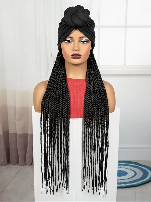 Women's Long Straight Synthetic Wig, 36 Inch Fiber Hair Replacement System, All Season Wearable Daily Use, No Glue Needed, Synthetic Braided Wig