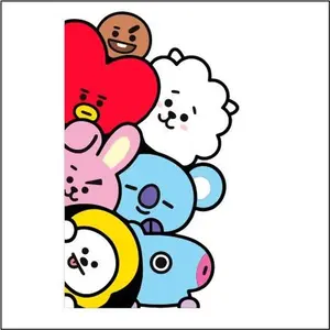 BT21 Peeking sticker, Ideal for Laptop and Water Bottle Decor, anime sticker waterproof