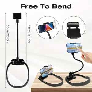 Phone Holder Neck Strap Phone Stabilizer, Hands-Free Flexible Gooseneck Phone Stand, Bed Use Pov Vlog Selfie Neck Hanging Phone Mount