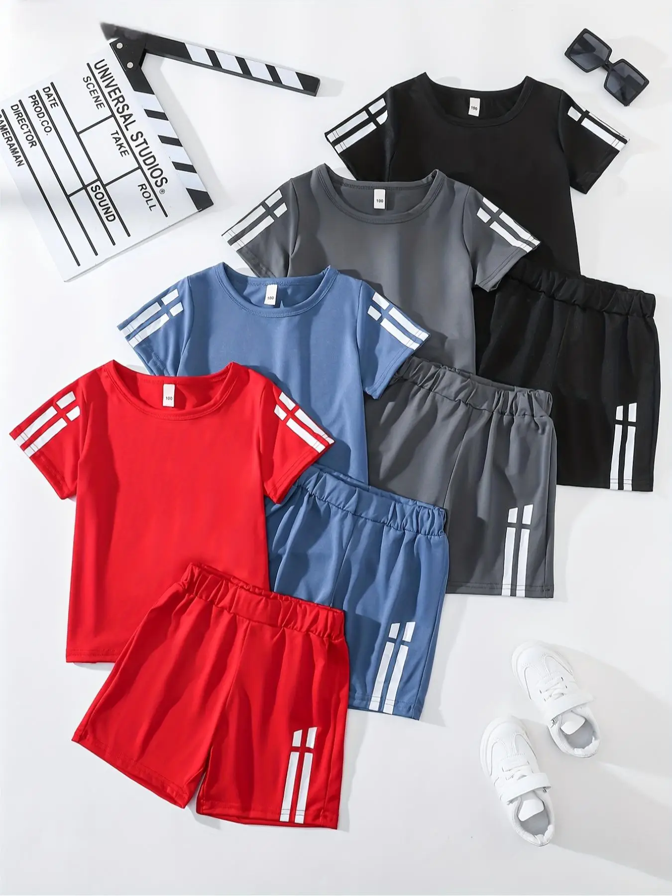 Toddler Boy's Short Sleeve Tee & Shorts Set, Casual Round Neck T-shirt & Shorts, Cute Clothes, Summer Outfits Clothes for Kids
