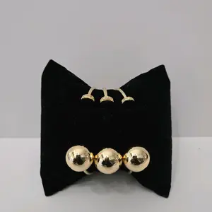 #28. 18K Gold Plated 3 in 1 Ball Bangle