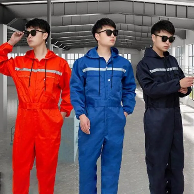 Men's Work Coveralls Safety Worker Clothing with Reflective Strips 5XL Uniforms Car Repair Overalls Polyester Men's Work Coveralls Safety Worker Clothing with Reflective Strips 5XL Uniforms Car Repair Overalls Polyester