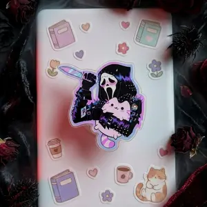 Cute Horror Acrylic Phone Grip, Expandable Phone Holder Stand, Kawaii Dark Aesthetic Bunny Design, Anti Slip Grip for iPhone Samsung