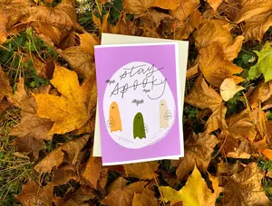 Stay Spooky Cute Halloween Trick or Treat Card by StoneDonut Design
