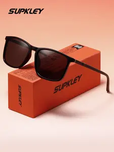 SUPKLEY PC Material Rectangular Frame Polarized High Quality Sunglasses Fashionable And Durable Metal Hinge TAC Lens Protection Classic Sunglasses Casual And Simple Unisex Sunglasses