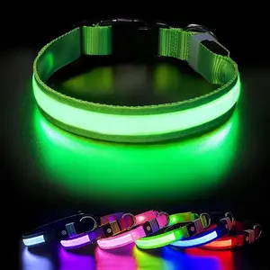 LED Dog Collar with 7 Colors and 3 Modes - Sizes XS to XL