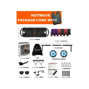 Sports season  1set Of Portable Including 16 Fiess Accessories. 20 In 1 Push Up Board Equipment Resistance Band With Abdominal Rollers Integrated Home Exercise Instrument