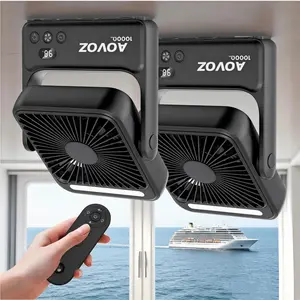 AOVOZ 2-Pack Magnetic Cruise Approved Fan with Night Light, 10000mAh Ultra-Slim Travel Fan, Hook Design, Portable Fan for Cruise Ship Cabin, Bedroom Sleeping, Camping, Travel & Cruise Essentials 2026