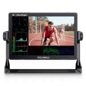 FEELWORLD LUT11H 10.1 Inch 2000nit Ultra Bright Camera Field DSLR Monitor with Touchscreen Waveform LUT F970 Install and Power Kit HDMI Input Output