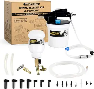 23Pcs Vacuum Brake Bleeder Kit - One Person Pneumatic Brake Bleeder Kit Includes 2L Brake Fluid Extractor & 1L Refilling Bottle & 17Pcs Adapters