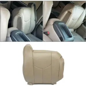 Passenger Seat Top Cover Synthetic Leather Compatible with 2003-2007 GMC Sierra & Chevrolet Silverado 1500/2500/3500 2007 Chevrolet Avalanche-Medium Neutral Tan 522- Passenger