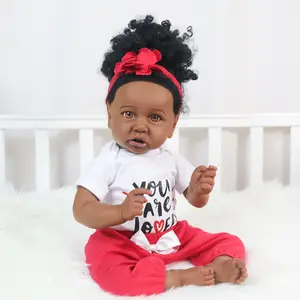 [WOOROY] Realistic Baby Doll - 20 In Lifelike Africa American Black & Brown Skin Reborn Baby Doll with Cloth Body, Black Brown Skin, Birthday & Christmas Gift for Age 3+