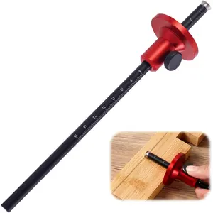 Wheel Marking Gauge with -Adjustment - Precision Dovetail Marker for Woodworking, Dual MM/Inch Scale, Anti-Roll Base & Carbide Scriber,  Alloy Joinery Layout Tool