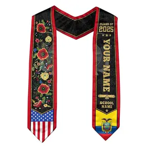 [5 Styles] Ecuadorians Graduation Sash, Custom Ecuadorians American Flag Graduation Sash 2025, Ecuador Graduation Stole