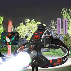 Rechargeable Headlamp, USB Rechargeable Headlamp, Strong Focus Zoom Headlamp, Waterproof Headlamp for Outdoor Adventure, Camping, Cycling, Fishing, Running, Hiking