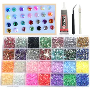Rhinestones for Bedazzling for Crafting, Bedazzled Gems Rhinestone Kit, Bedazzling Gems Flat Back Crafts, 28 Mixed 3mm Flatback Rhinestones Jewels for DIY Diamond Art Clothes Shoes Nail Art
