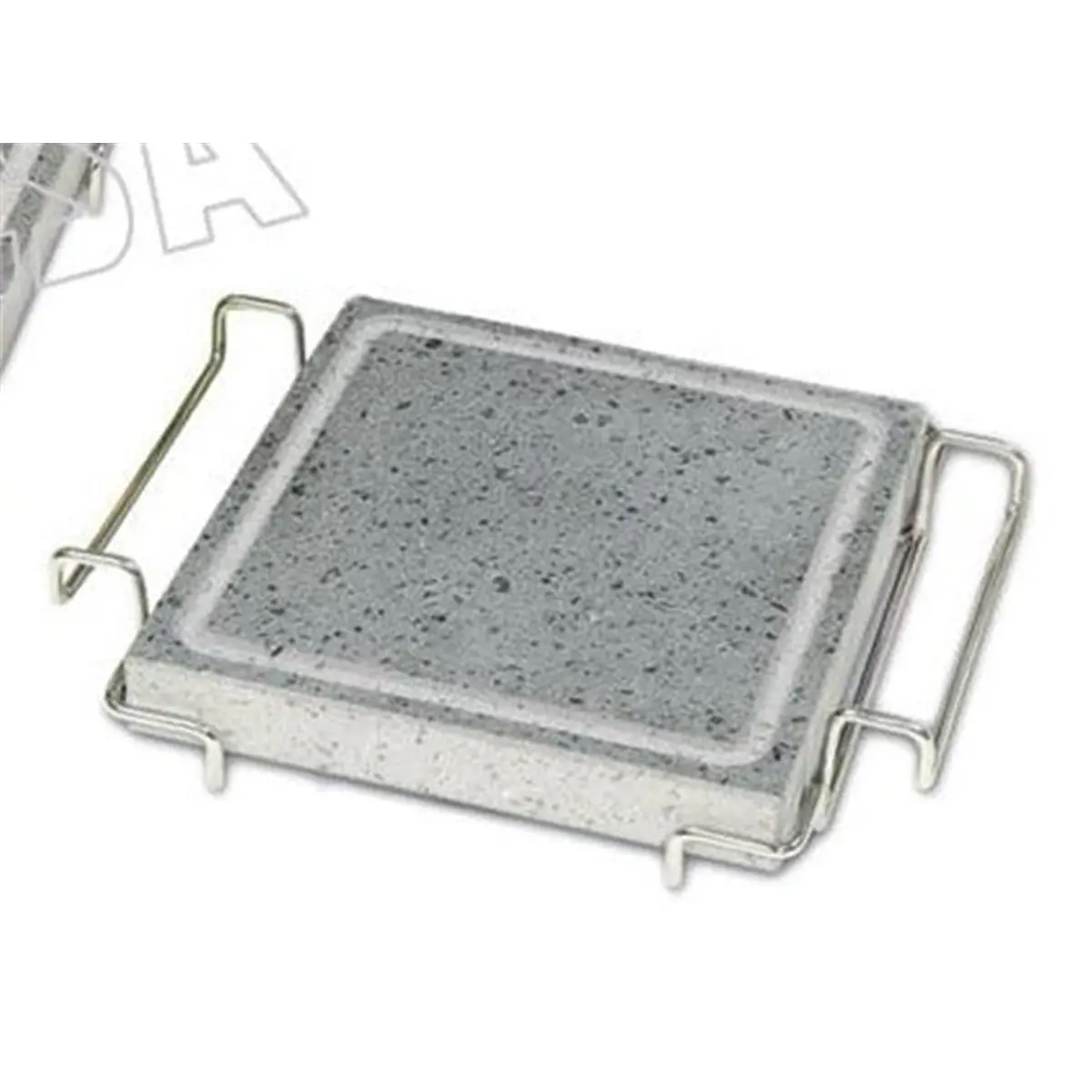 9-Piece 8.5 x 8.5 in. Square Lava Rock Service & Specialty Plates, Each Comes with a Stand, Comes With Stand