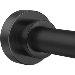 Adjustable 31-80 in Black No Drilling Tension Shower Curtain Rod Stainless Steel for Bathroom Room Divider